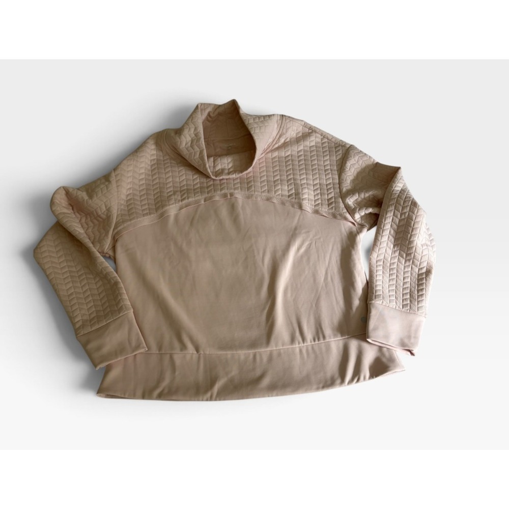 Layer 8 Women L Pink Nor Easter Quilted Cowl Neck Pullover Sweatshirt Qwick Dry